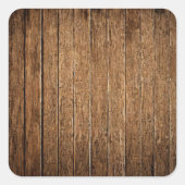 Walnut Wood Planks Square Sticker (Vorderseite)