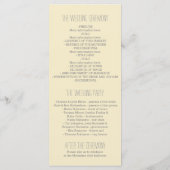 Walpaare romantische Hochzeitsprogramme Programm (Rückseite)