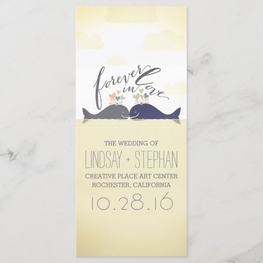 Walpaare romantische Hochzeitsprogramme Programm (Vorderseite)