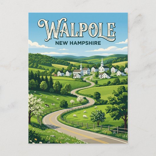 Walpole USA Postkarte (Vorderseite)