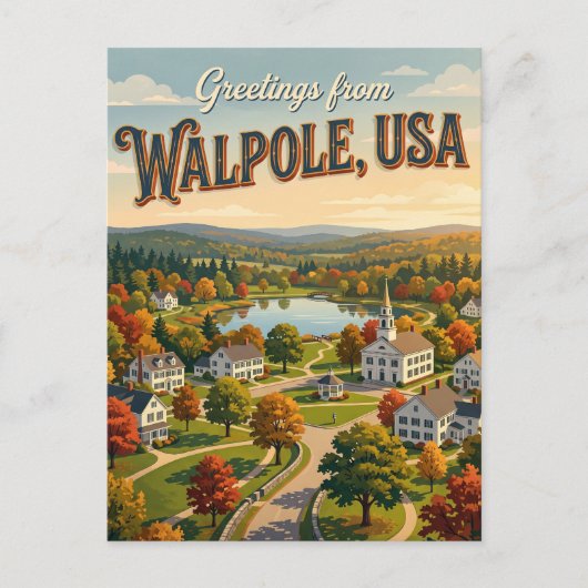 Walpole USA Postkarte (Vorderseite)