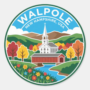 Walpole USA Runder Aufkleber