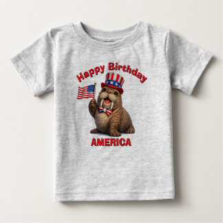 Walross (5z) Patriotisches Kinder T-Shirt