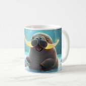 Walross Cartoon-Stil lebendig Cute Bunt Kaffeetasse (VorderseiteRechts)