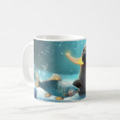 Walross Cartoon-Stil lebendig Cute Bunt Kaffeetasse (Vorderseite Links)