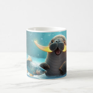 Walross Cartoon-Stil lebendig Cute Bunt Kaffeetasse