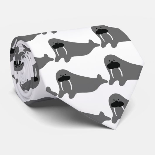 Walross-Comicikone Krawatte (Gerollt)