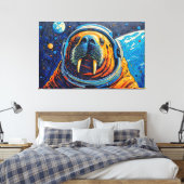 WALROSS IM WELTALL-3 LEINWANDDRUCK (Insitu (Schlafzimmer))