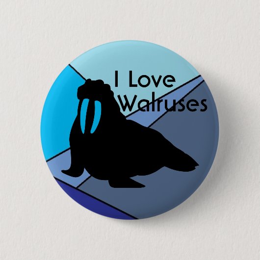 Walross-Liebe-Knopf Button (Vorderseite)