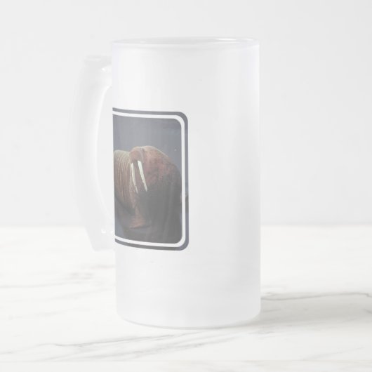 Walross-mattierte Bier-Tasse Mattglas Bierglas (Vorderseite Links)