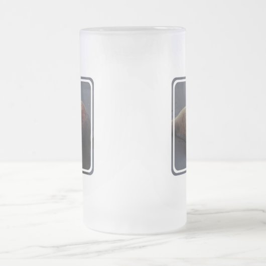 Walross-mattierte Bier-Tasse Mattglas Bierglas (Mittel)