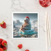 Walross mit Santa-Mütze Serviette (Beispiel)
