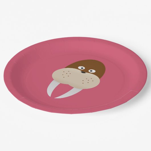 Walroß Pappteller (Schrägansicht)