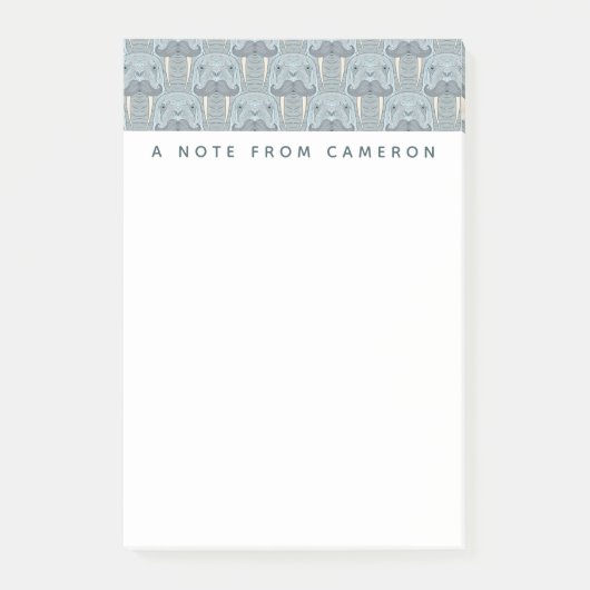 Walross-Schnurrbart-Muster | addieren Ihren Namen Post-it Klebezettel (Vorderseite)