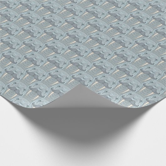 Walross-Schnurrbart-Muster Geschenkpapier (Ecke)