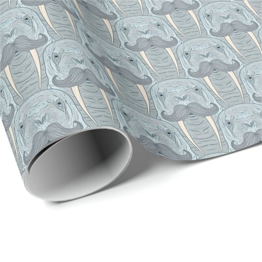 Walross-Schnurrbart-Muster Geschenkpapier (Rolleneckpunkt)