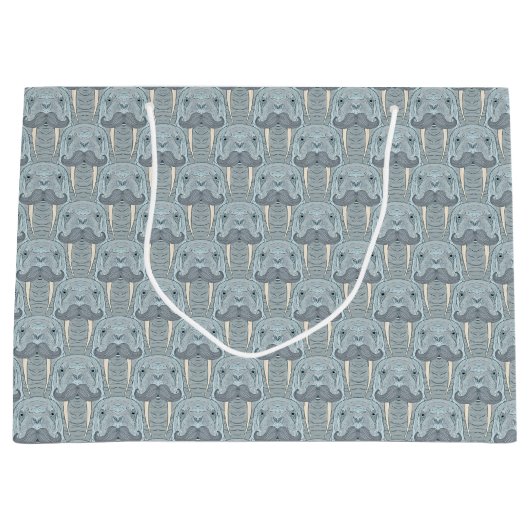 Walross-Schnurrbart-Muster Große Geschenktüte (Vorderseite)