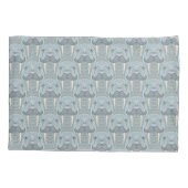 Walross-Schnurrbart-Muster Kissenbezug (Rückseite-Links)