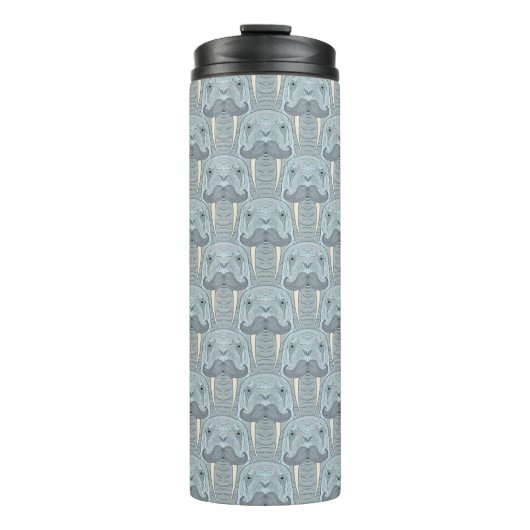 Walross-Schnurrbart-Muster Thermosbecher (Vorderseite)