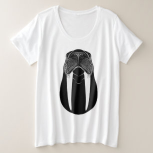 Walross-Silhouette Große Größe T-Shirt