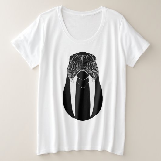 Walross-Silhouette Große Größe T-Shirt (Design vorne)