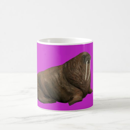 Walross-Tasse auf Rosa Kaffeetasse (Mittel)