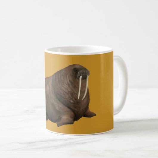 Walross-Tasse Gelb Kaffeetasse (VorderseiteRechts)