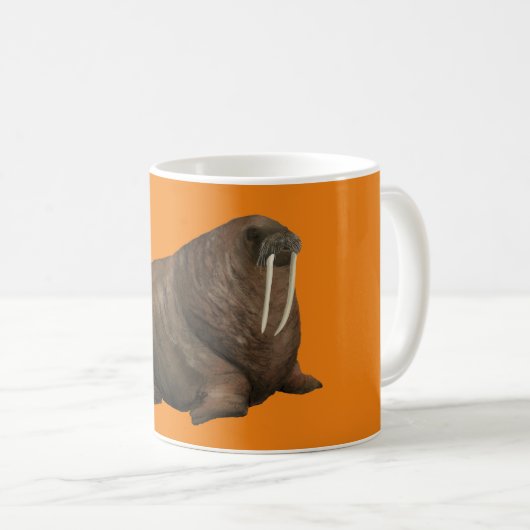Walross-Tasse - orange Kaffeetasse (VorderseiteRechts)