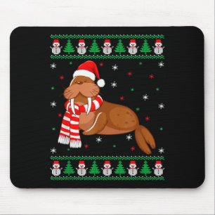 Walross-Tier-Passende-Familie-hässliche-Weihnachts Mousepad