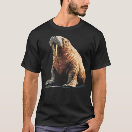 Walrus Animal Motif Illustration Walrus T-Shirt (Vorderseite)