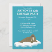 Walrus auf der Iceberg Custom Birthday Party Einladung (Vorderseite)