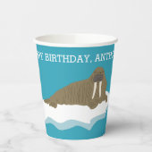 Walrus auf der Iceberg Custom Birthday Party Pappbecher (Links)