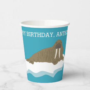 Walrus auf der Iceberg Custom Birthday Party Pappbecher