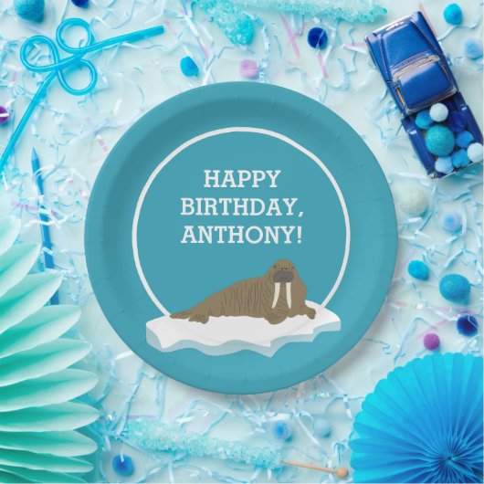 Walrus auf der Iceberg Custom Birthday Party Pappteller (Party)