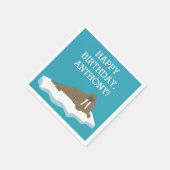 Walrus auf der Iceberg Custom Birthday Party Serviette (Ecke)