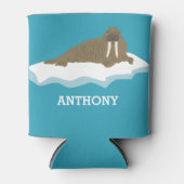Walrus auf einer Iceberg-Illustration Personalisie Dosenkühler (Vorderseite)