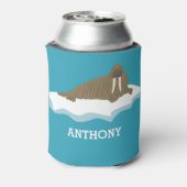 Walrus auf einer Iceberg-Illustration Personalisie Dosenkühler (Kanne Rückseite)