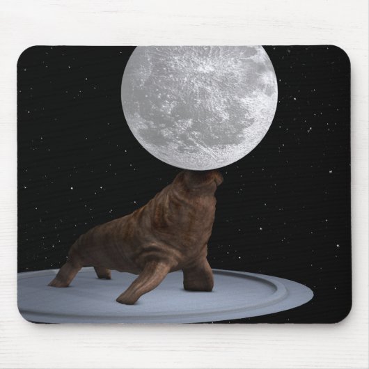 Walrus Balancing the Moon Mousepad (Vorne)