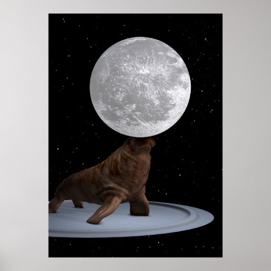 Walrus Balancing the Moon Poster (Vorne)
