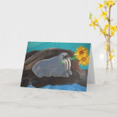 Walrus Birthday Greeting Karte (Gelbe Blume)