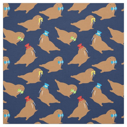 Walrus Cartoon Stoff (Muster)