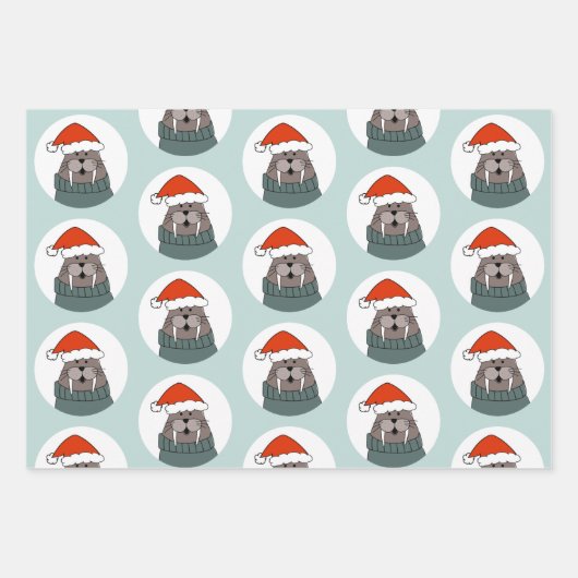Walrus Christmas Geschenkpapier Set (Vorderseite)