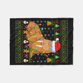 Walrus Christmas Lights Funny Santa Ugly Sweaters  Fleecedecke (Vorderseite (Horizontal))