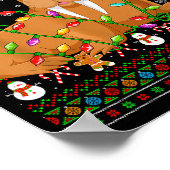 Walrus Christmas Lights Funny Santa Ugly Sweaters Poster (Ecke)