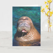 Walrus Eyes Closed Note Card Karte (Gelbe Blume)