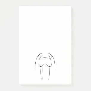 Walrus Face Silhouette Post-it Klebezettel