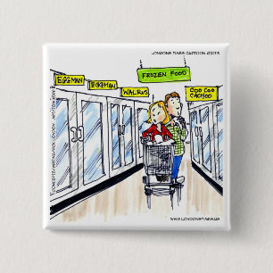 Walrus Frozen Food Section Funny Button