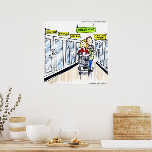Walrus Frozen Section Funny Poster (Küche)