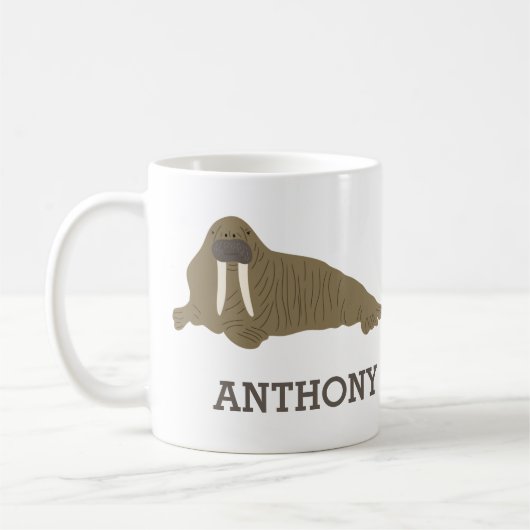 Walrus Graphic Realistic Style Illustration Kaffeetasse (Links)