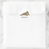 Walrus Graphic Realistic Style Illustration Runder Aufkleber (Tasche)